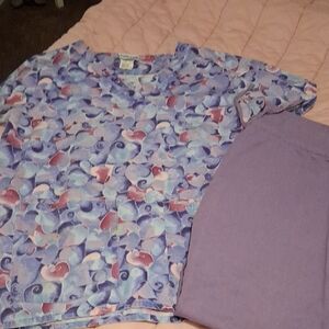 Womans Set Of SCRUBS in Purple and Pink